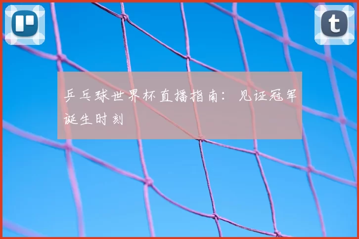乒乓球世界杯直播指南：见证冠军诞生时刻